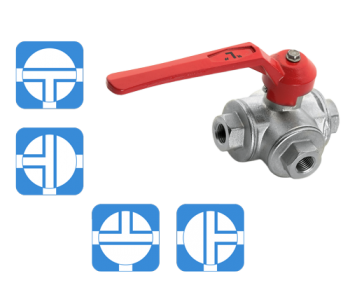 Robinet à boisseau sphérique 3 voies en " T "