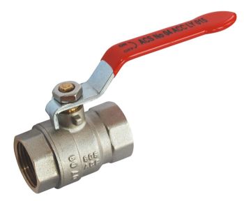 Robinet à tournant sphérique 2 pièces, laiton, F/F BSP-Raccordement : BSPP-2''1/2-Poignée plate rouge