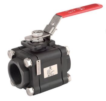 Robinet à tournant sphérique, 3 pièces, Acier, F/F, sécurité feu - 702-Raccordement : BSPP-3/4''