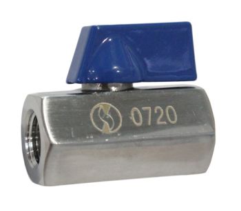 Robinet à tournant sphérique monobloc, inox, F/F BSP, taille Mini - 732FF-Raccordement : BSPP-1/8''