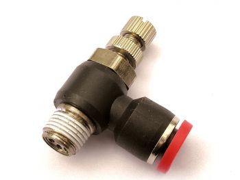 Régulateur de débit polymère UD. à l'alimentation orientable avec molette de réglage-BSP conique pré-téfloné DP78KP