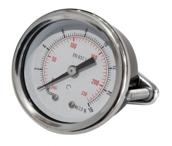 Manomètre encastrable bride fixe arrière Axial ø 50mm, R1/4" - MN6450