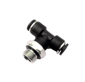 Raccord en TE BSP cyl.& métrique piquage mâle orientable au centre RP70