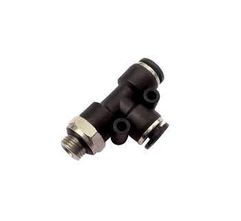Raccord en TE BSP cylindrique piquage mâle orientable en bout RP71