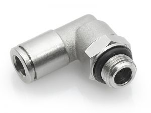 Raccord coudé 90° orientable avec filetage mâle BSP cyl. & métrique IPSO 022